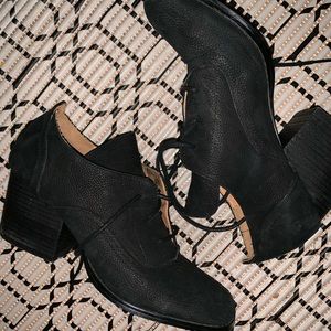Women’s black leather booties